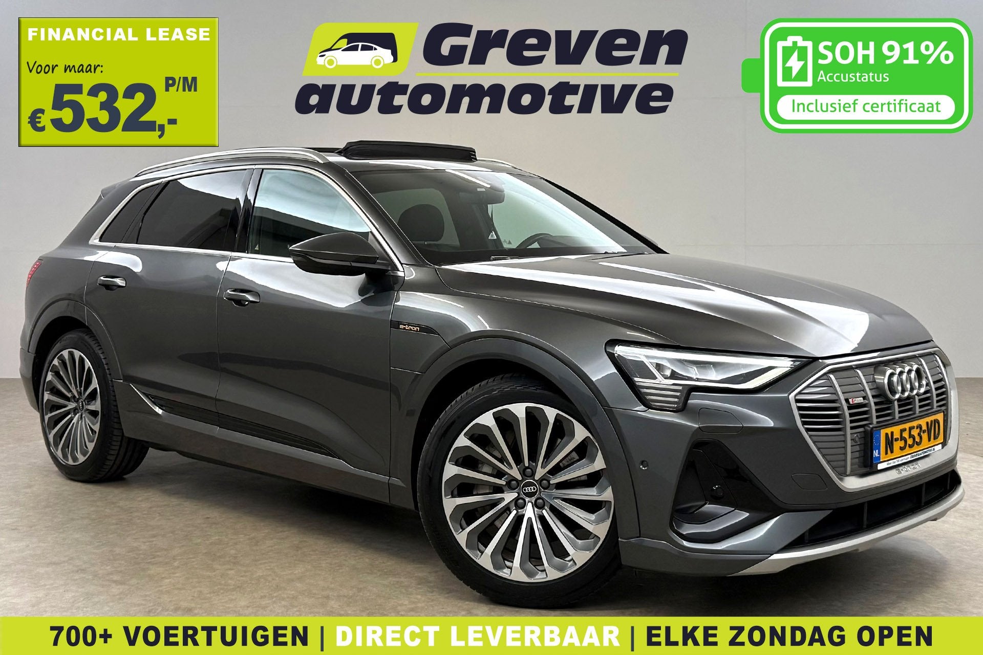 Audi e-tron 55 quattro S-Line 95 kWh | Snelladen | SOH 91% |, Auto's, Automaat, Vierwielaandrijving, 408 pk, SUV of Terreinwagen