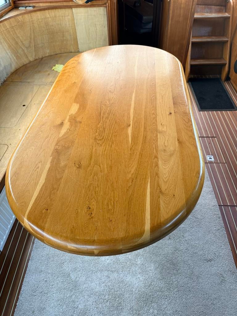Scheepstafel - Massief Eikenhout - Ovaal tafel eettafel, Watersport en Boten, Ophalen, Zo goed als nieuw, Interieur en Kussens