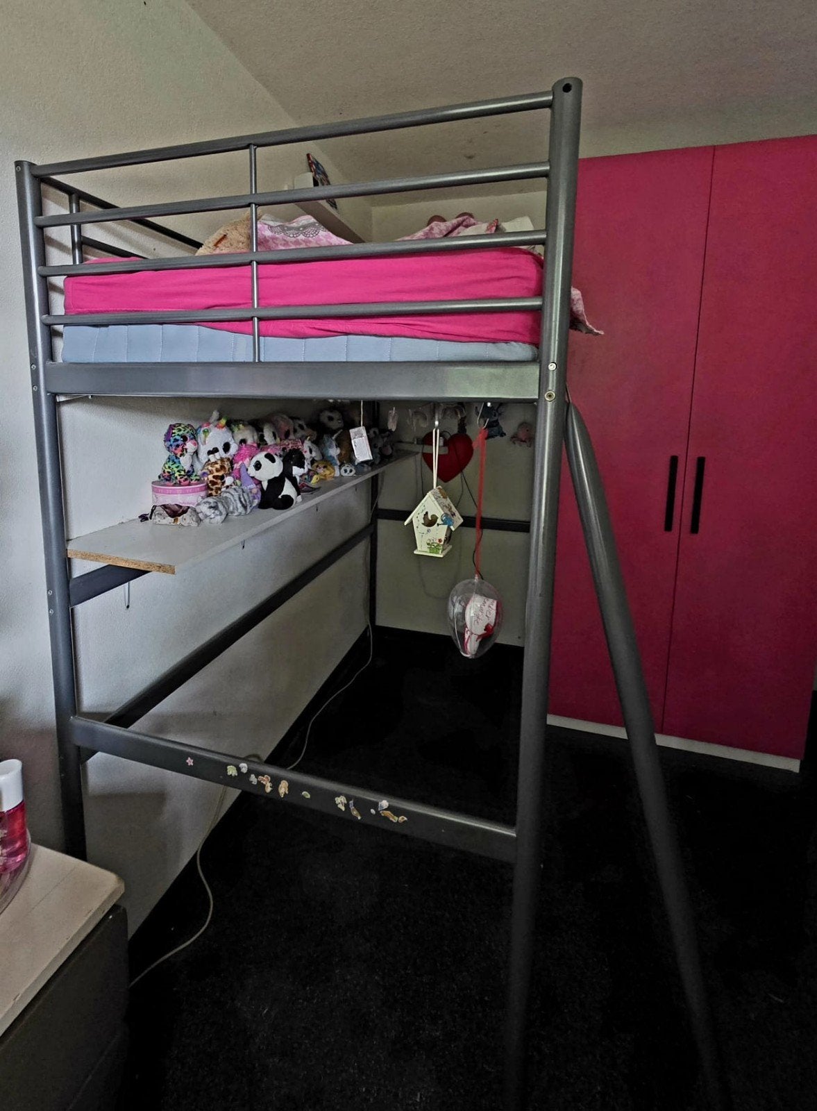 Stevig hoogslaper bed, Ophalen, Eenpersoons, 200 cm, 180 tot 200 cm