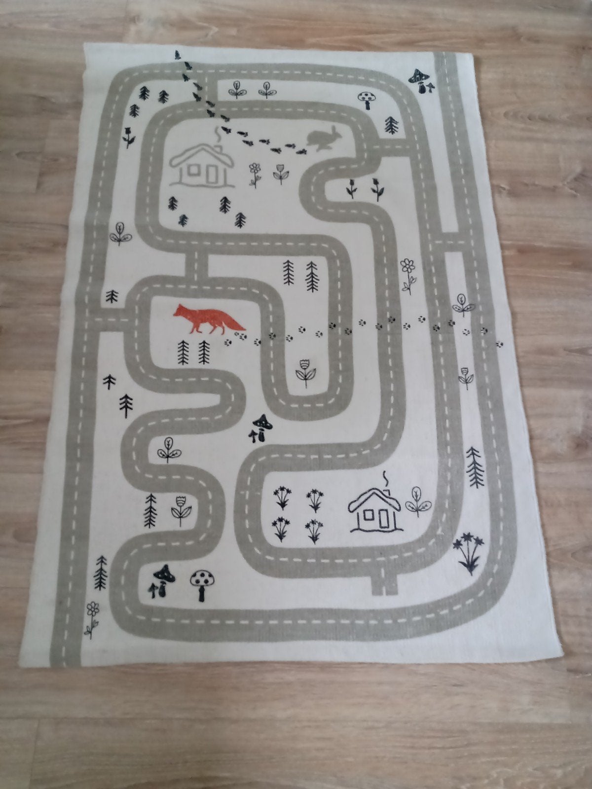 Speelkleed met wegen en bosdieren - Zo goed als nieuw, Kinderen en Baby's, Ophalen, Zo goed als nieuw