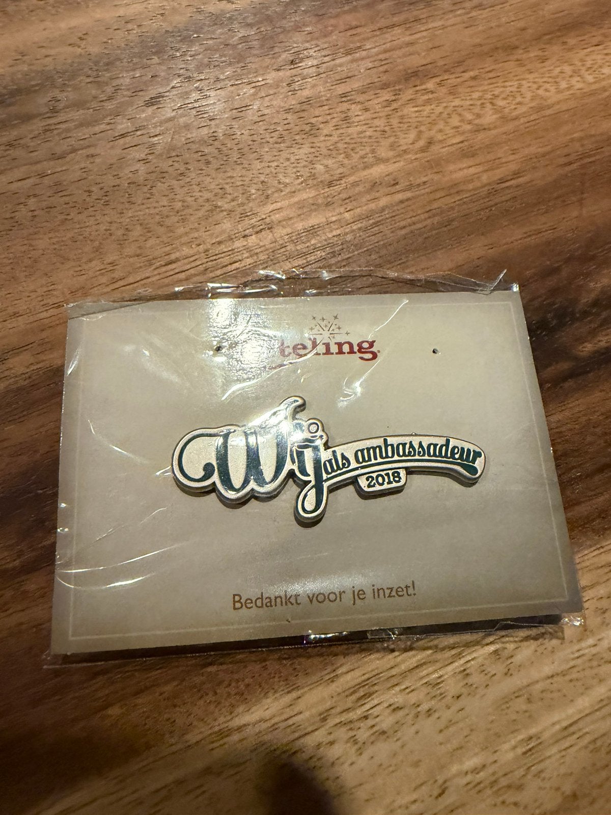 Efteling pin Wij als ambassadeur 2018 op kaartje, Ophalen of Verzenden, Zo goed als nieuw, Button of Speldje