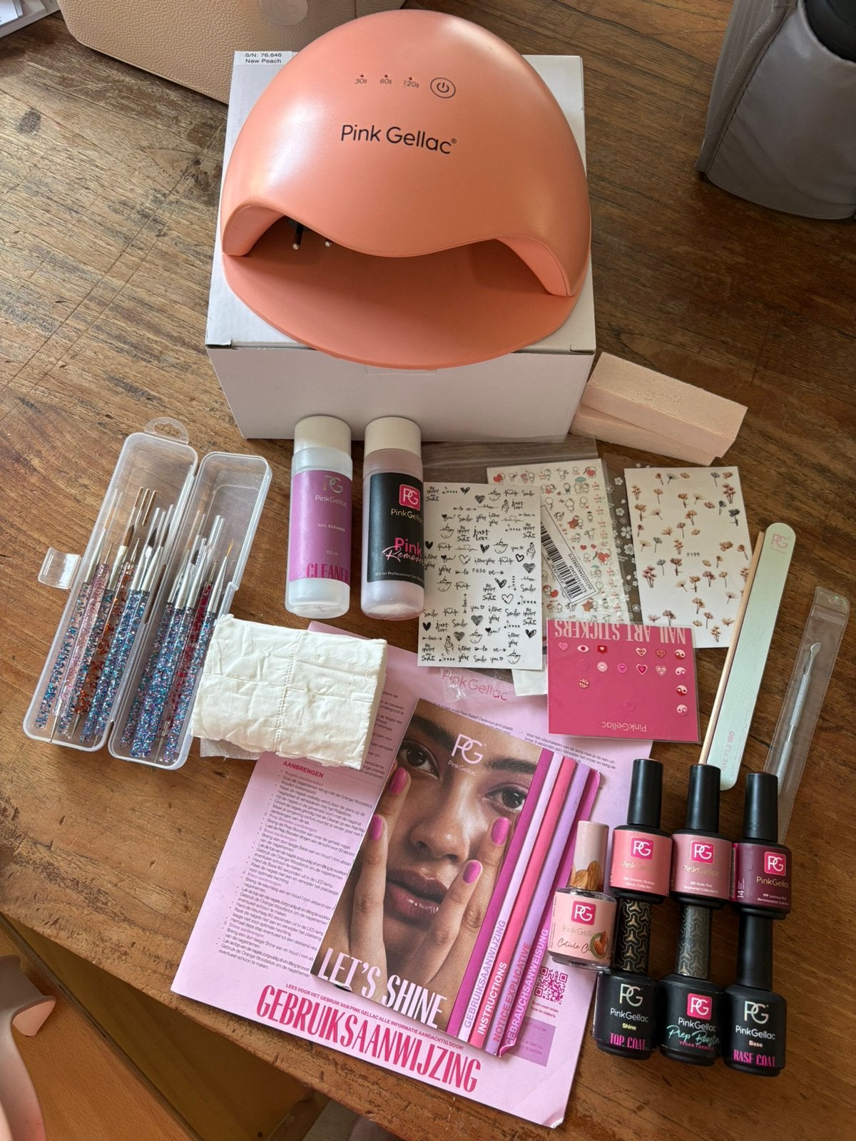 Pink gellac starterset met extra’s, Ophalen of Verzenden, Zo goed als nieuw, Overige kleuren, Handen en Nagels
