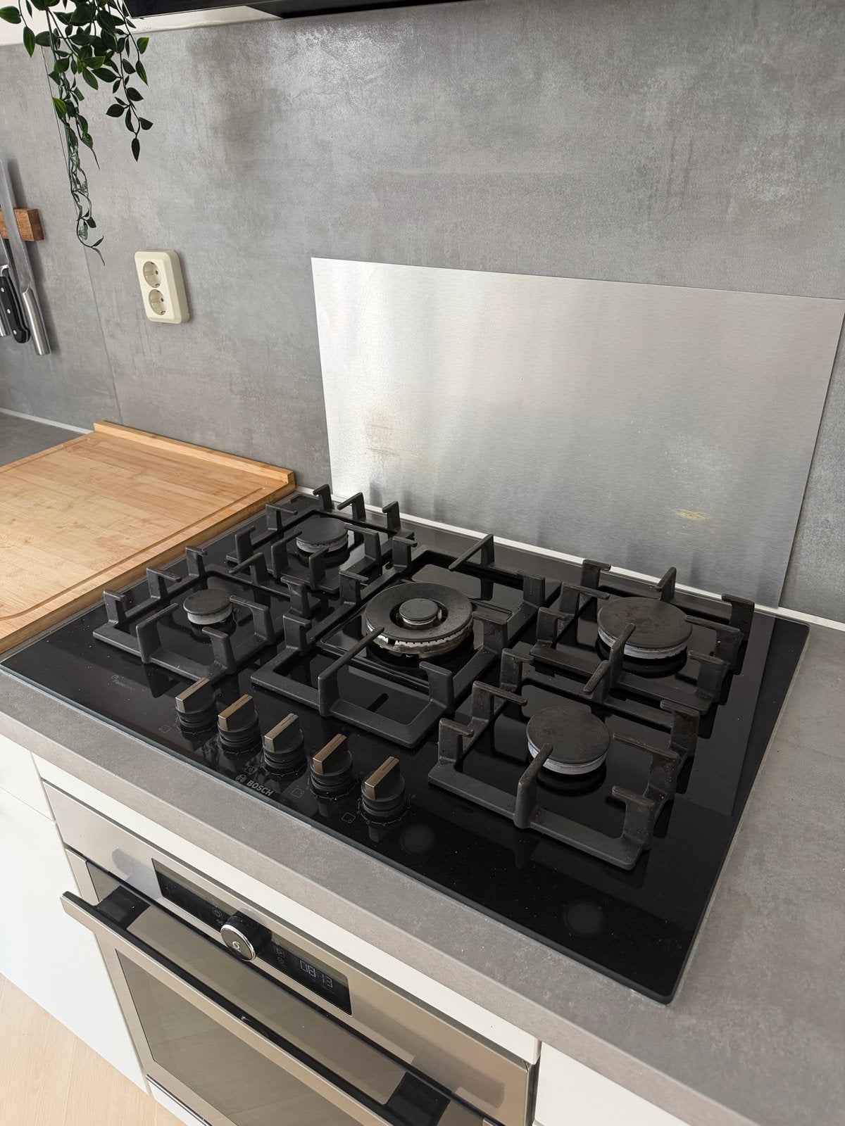 Bosch Gaskookplaat FlameSelect 5 Pitten (Wok) 75x52cm, Ophalen, Gebruikt, Inbouw, Gas