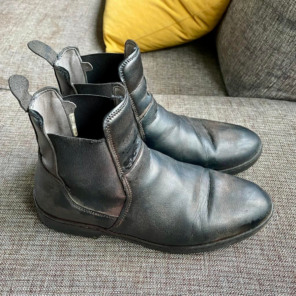 Jodhpur rijlaarsjes zwart leer (mt 38), Dieren en Toebehoren, Paardrijkleding, Gebruikt, Dressuur, Ophalen of Verzenden, Dames
