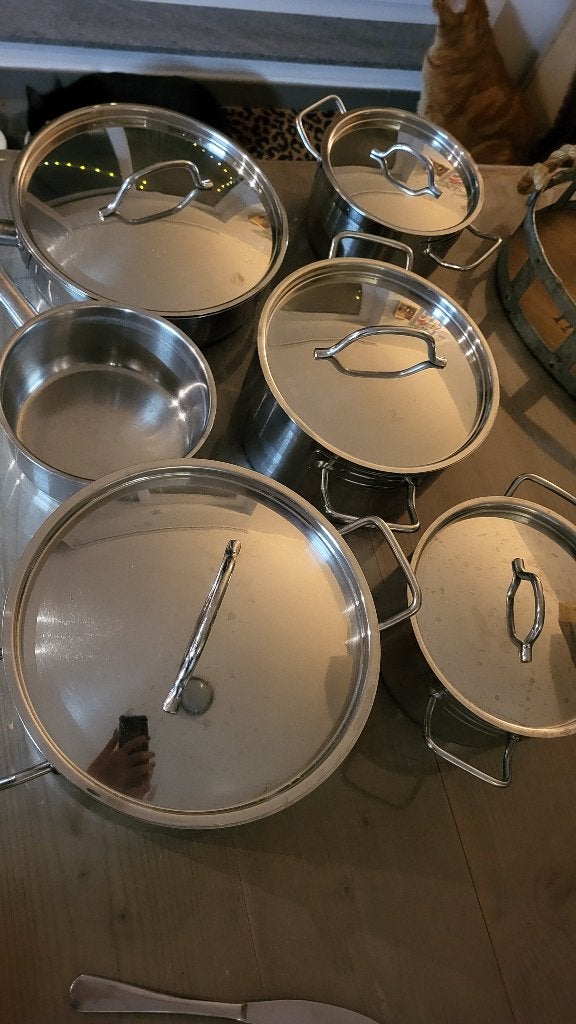 Kookpannen set, Ophalen of Verzenden, Gebruikt, Overige materialen, Pot, Bus of Blik