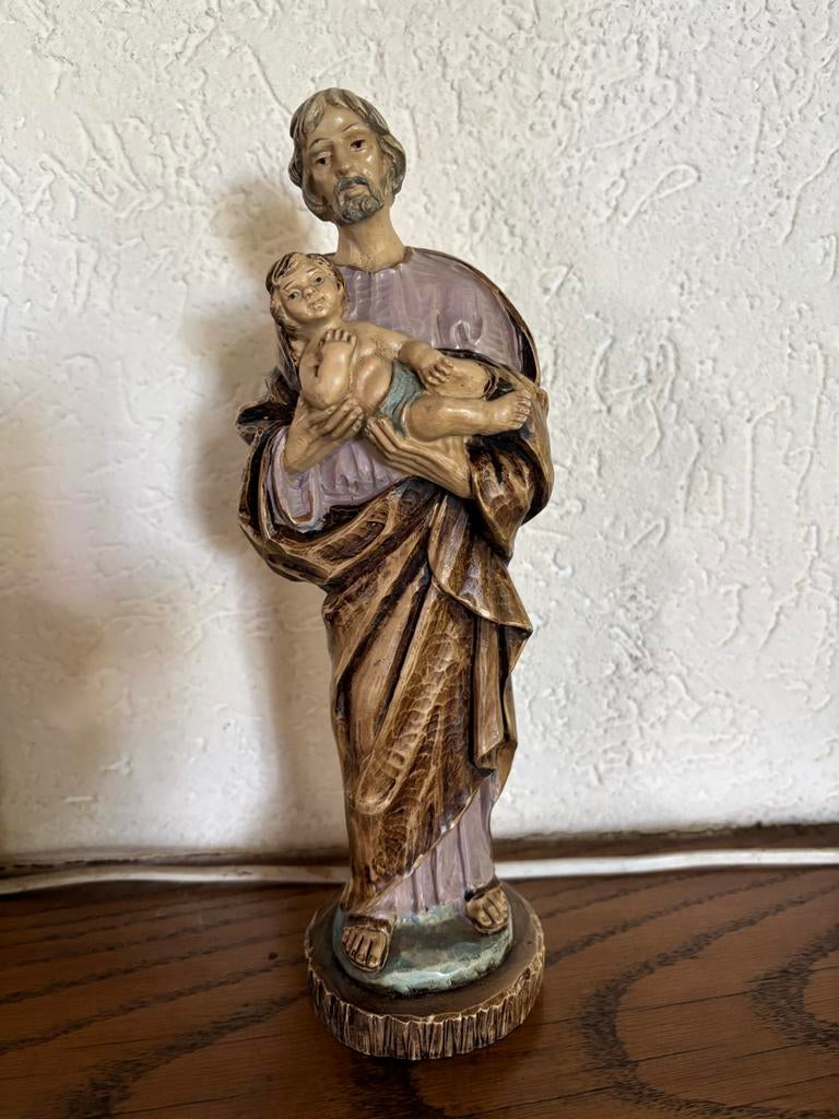 Beeld Jozef met Kindje Jezus - Religieuze Decoratie, Verzenden, Nieuw, Beeld(je), Christendom | Katholiek