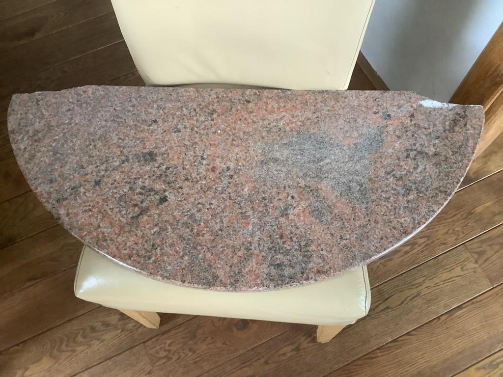 Granieten halfronde tafelblad/plank - Gebruikt, Ophalen, Gebruikt