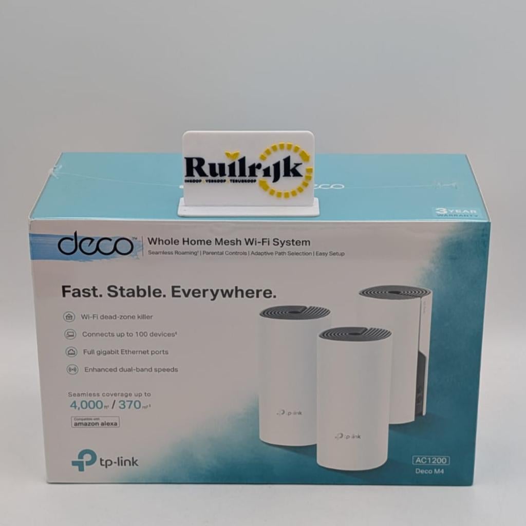 Tp-Link AC1200 Deco M4 WiFi Mesh Systeem 3 pack - Nieuw, Ruilrijk, Zo goed als nieuw, Info@ruilrijk.nl, Neerstraat 60, 6041 KD Roermond