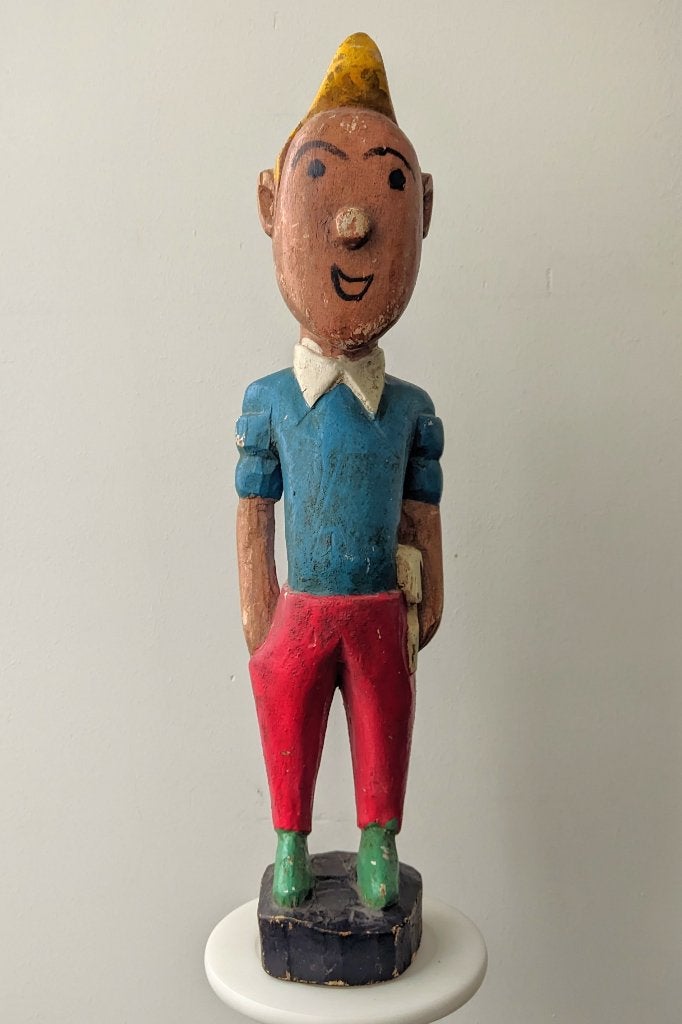 Kuifje uit Afrika – Houten beeld ca. 40 cm, Ophalen of Verzenden, Gebruikt