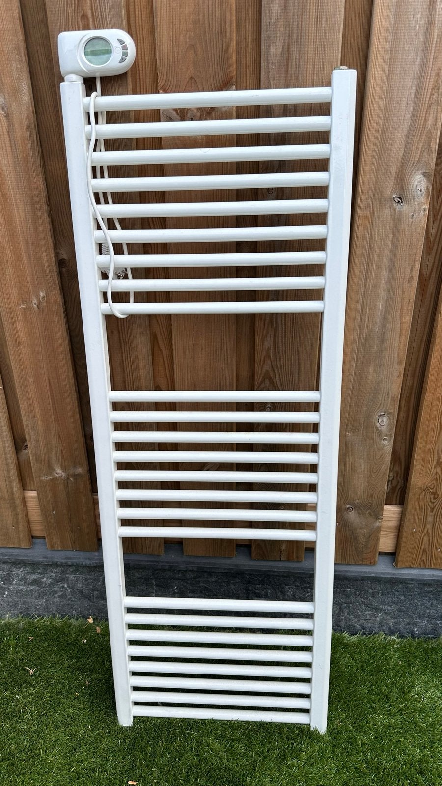 Witte handdoekradiator met thermostaat, Doe-het-zelf en Verbouw, Ophalen, Radiator, 60 tot 150 cm, 80 cm of meer