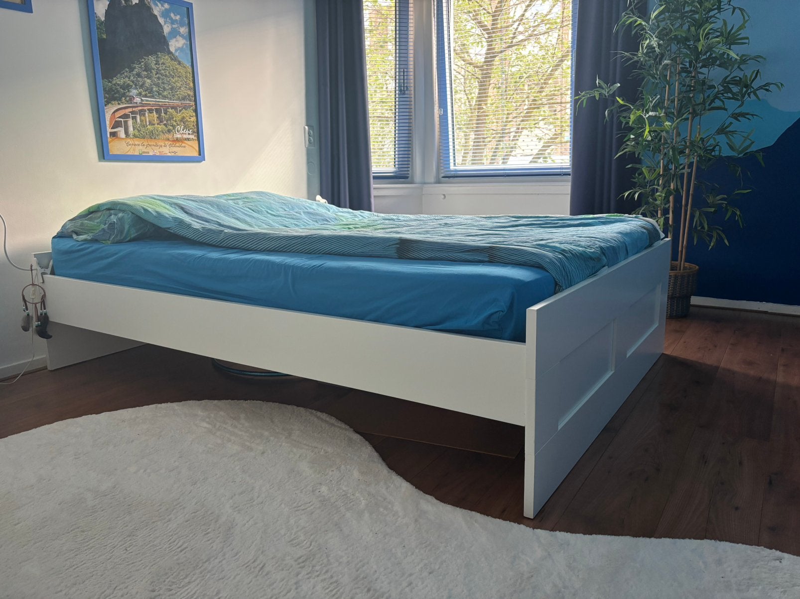 IKEA Brimnes bed 140 x 200, Ophalen, Gebruikt, Wit, Tweepersoons