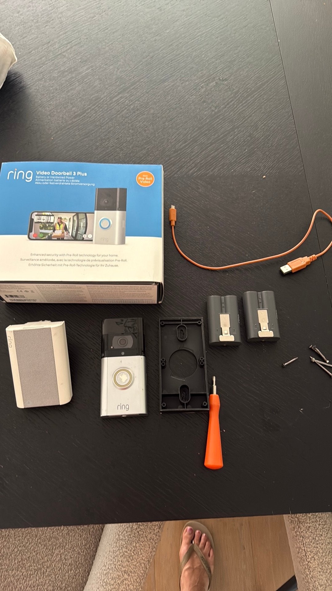 Complete Ring set Video doorbell 3 Plus, Ophalen of Verzenden, Bewegingsdetectiesensor, Zo goed als nieuw
