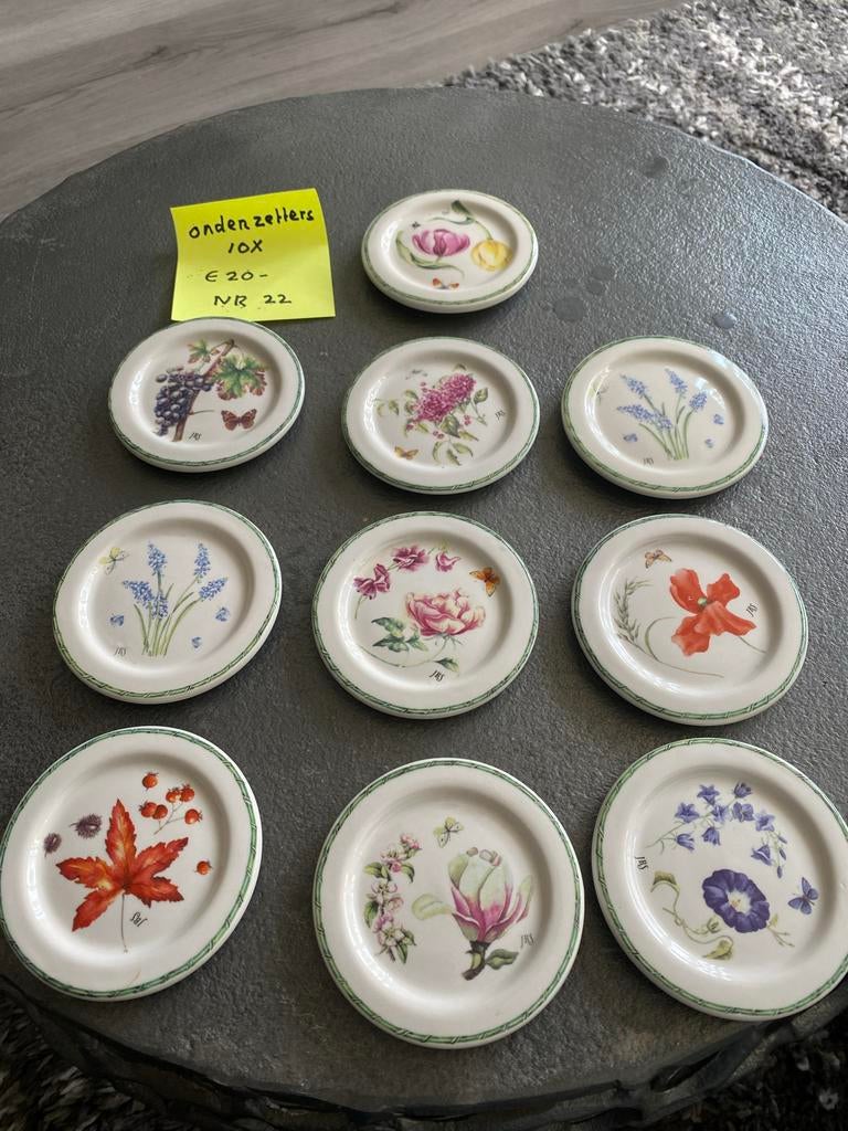 Janneke Brinkman onderzetters 2007 - 10 stuks, Ophalen of Verzenden, Zo goed als nieuw, Glas of Kopje