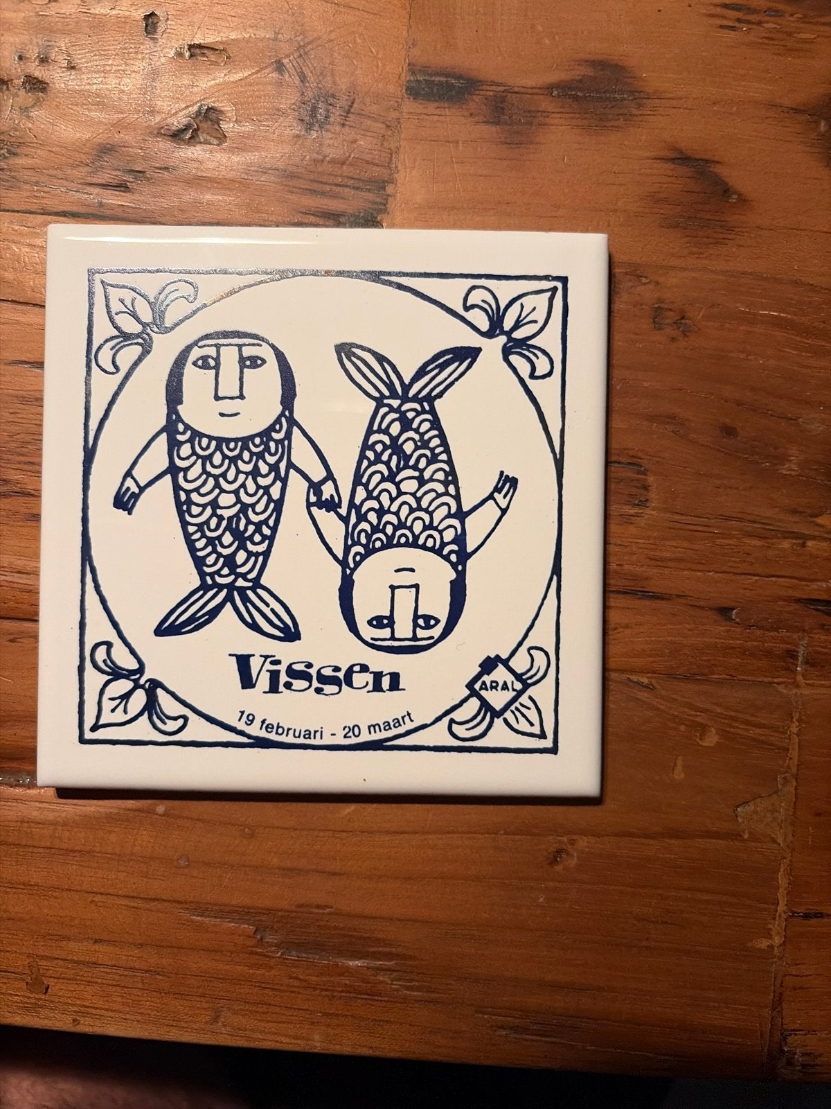 Vintage Aral Zodiac Tegels - Vissen, Steenbok, Waterman, Ophalen