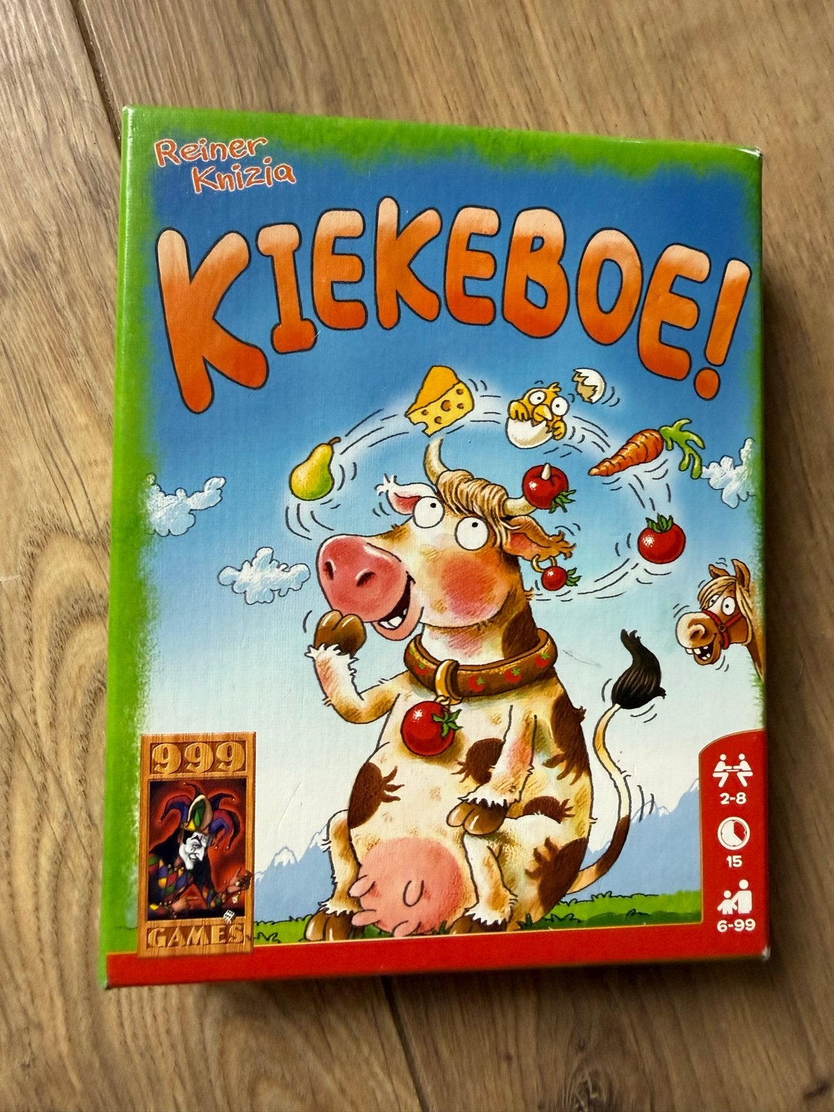Kiekeboe! Bordspel van Reiner Knizia (999 Games), Drie of vier spelers, Ophalen of Verzenden, Zo goed als nieuw