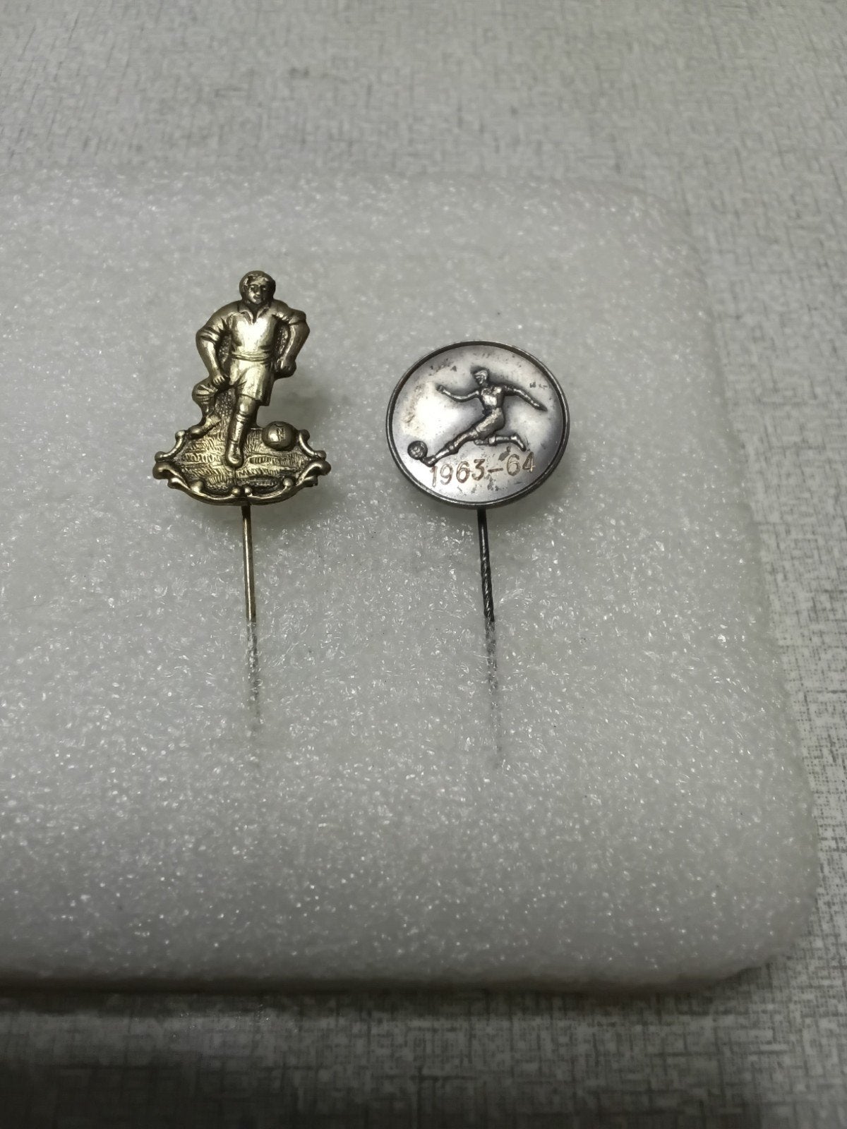 2 oude metalen voetbalspeldjes, Ophalen of Verzenden, Gebruikt, Sport