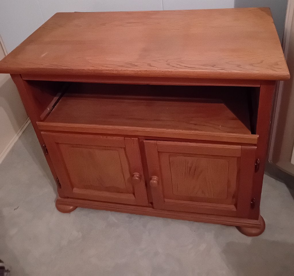 Praktische licht eiken tv kast / draaibaar blad/ blank eiken, Ophalen, Gebruikt, Eikenhout, 50 tot 100 cm