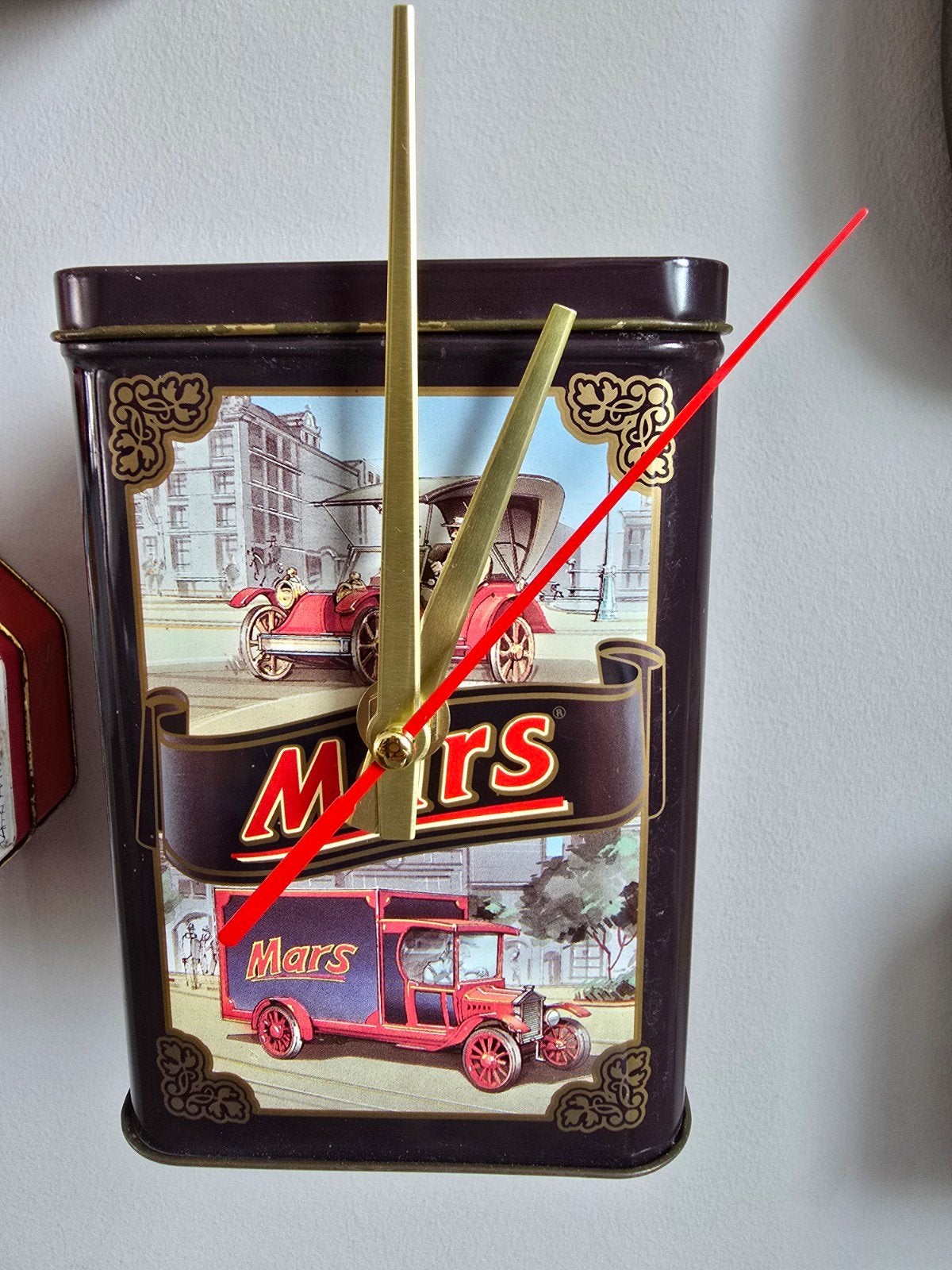 Uniek Mars blik met klok - Vintage decoratie, Verzamelen, Ophalen of Verzenden