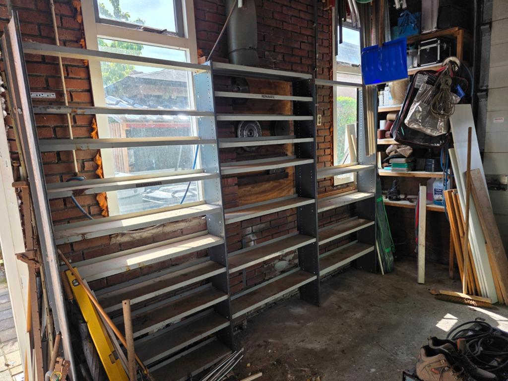 Stevige metalen stellingkast voor garage of berging, Ophalen, Gebruikt