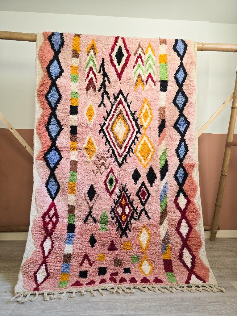 Berber vloerkleed Azilal Marokkaans tapijt puur wol 250x155, 150 tot 200 cm, MyWool&, Ophalen of Verzenden, Mywoolnl@gmail.com