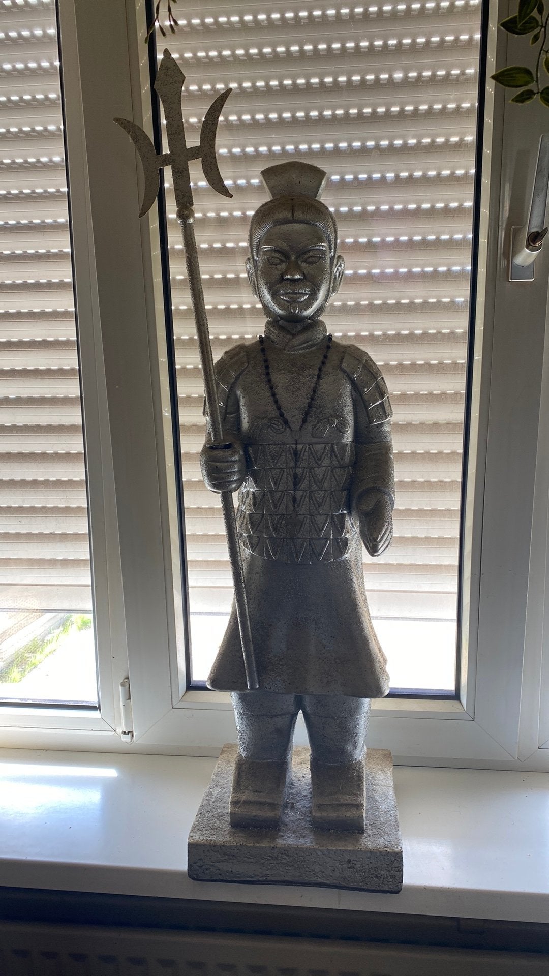 Samurai beeld zilver 85cm hoog, Ophalen, Zo goed als nieuw