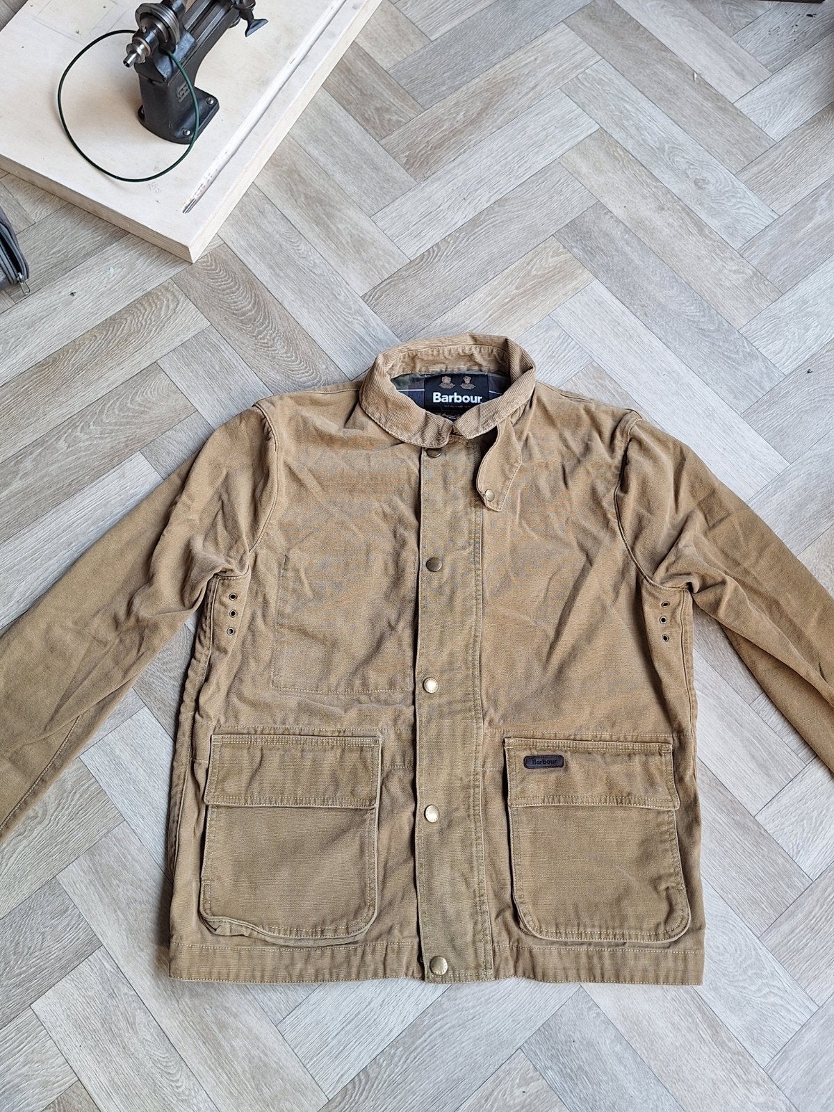 Barbour Aydon Casual Jacket maat L, Maat 52/54 (L), Barbour, Beige, Ophalen of Verzenden