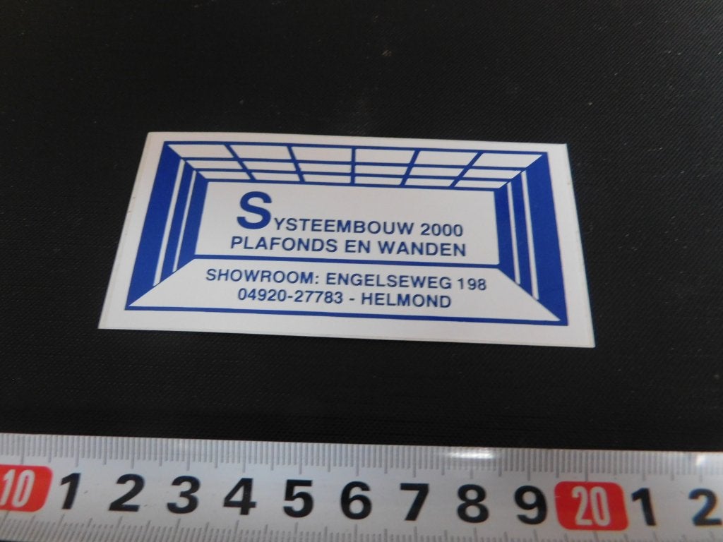 sticker helmond systeembouw 2000 plafonds en wanden, Ophalen of Verzenden, Zo goed als nieuw