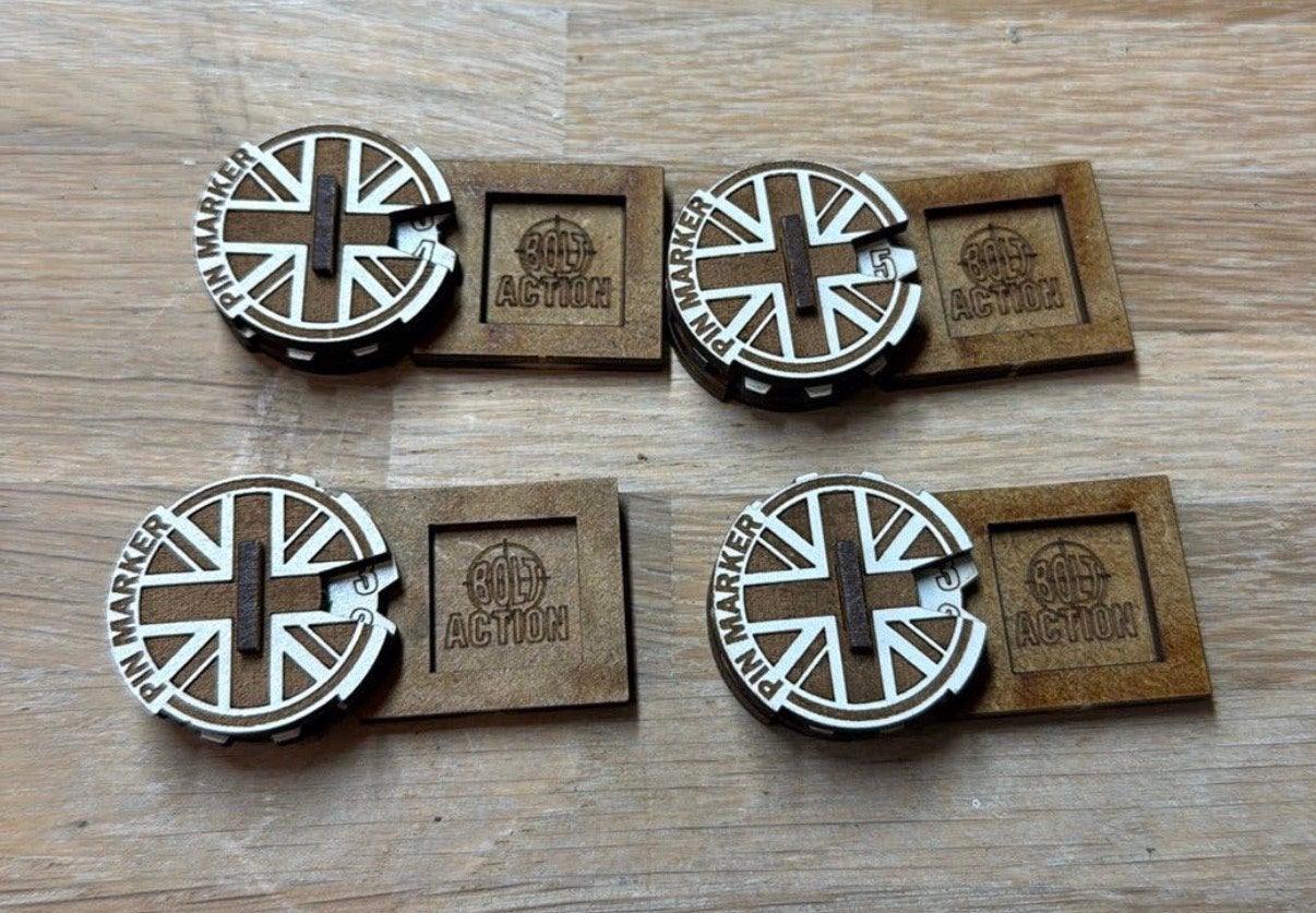 Bolt Action MDF Unit Pin Markers - Great Britain #2, Hobby en Vrije tijd, Ophalen of Verzenden, Zo goed als nieuw, Overige soorten