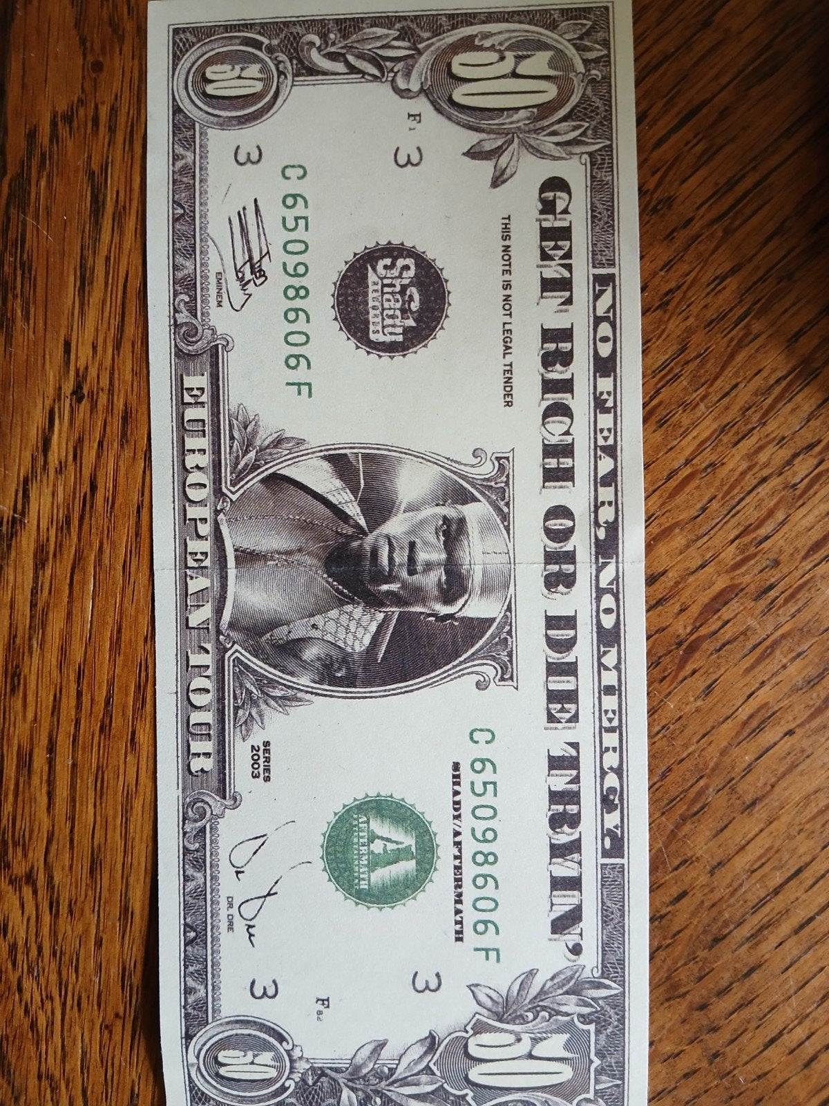 50 Cent 'Get Rich or Die Tryin'' herdenkingsbiljet, Ophalen of Verzenden, Overige typen