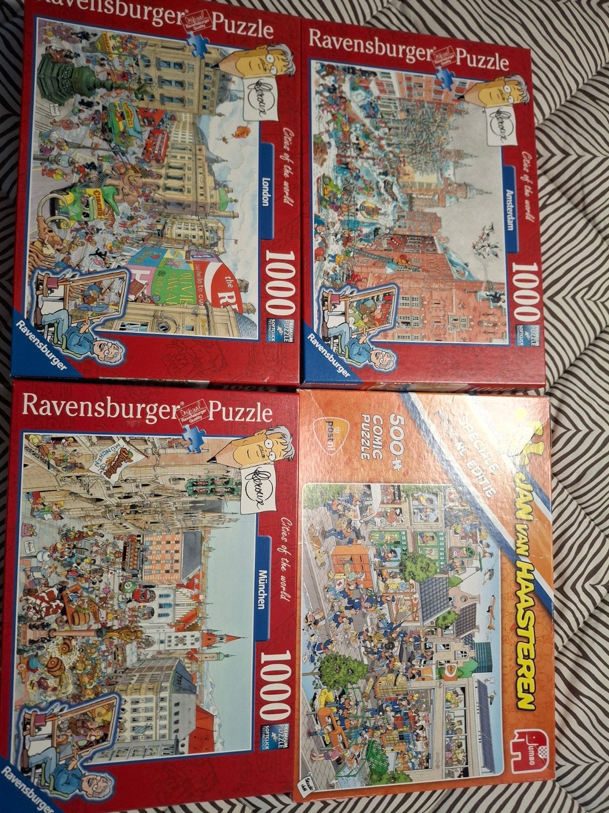 Ravensburger & Jan van Haasteren Puzzels (4 stuks), Kinderen en Baby's, Speelgoed | Kinderpuzzels, Gebruikt, 6 jaar of ouder, Meer dan 50 stukjes