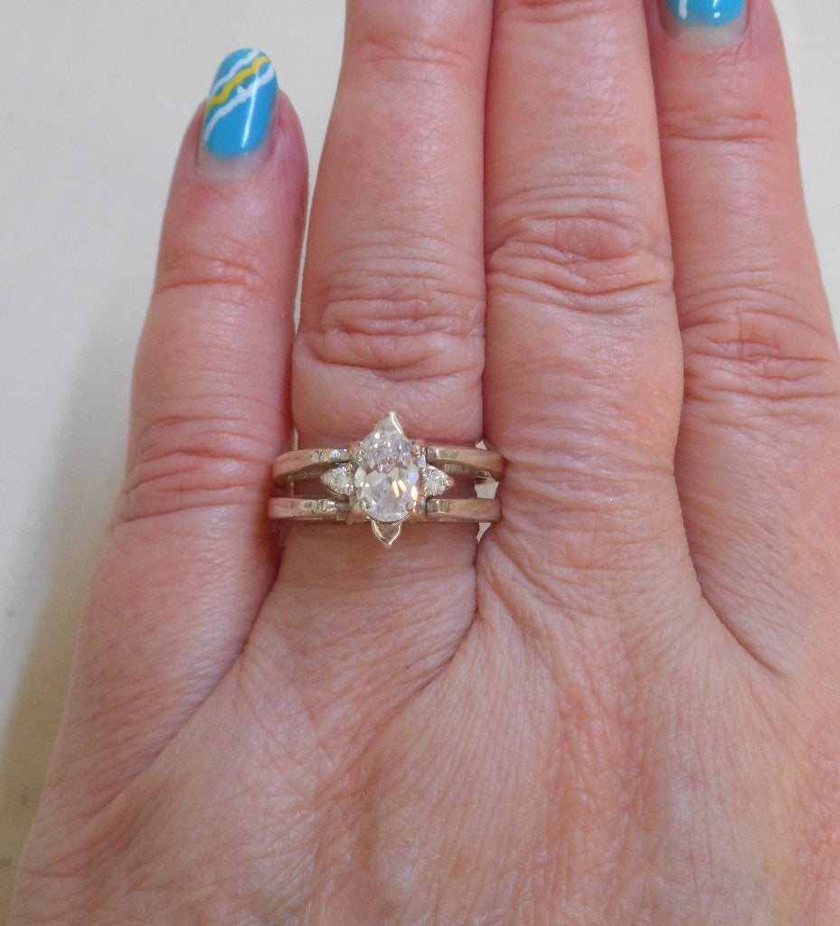 Zilveren aparte ring op 2 manieren te dragen nr.1542, Sieraden, Tassen en Uiterlijk, Ringen, Verzenden, Zo goed als nieuw, 17 tot 18