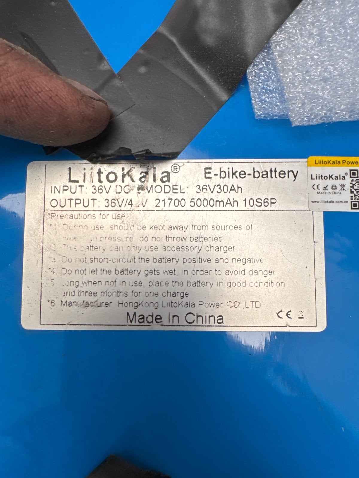 LiitoKala E-bike accu 36V 30Ah lithium-ion batterij, Ophalen, Nieuw