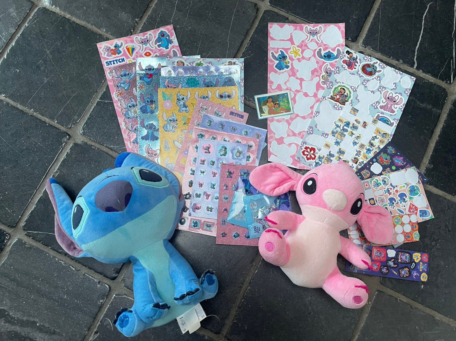 Stitch pakket knuffels stichers gebruikt, Gebruikt, Disney, Overige typen, Ophalen of Verzenden