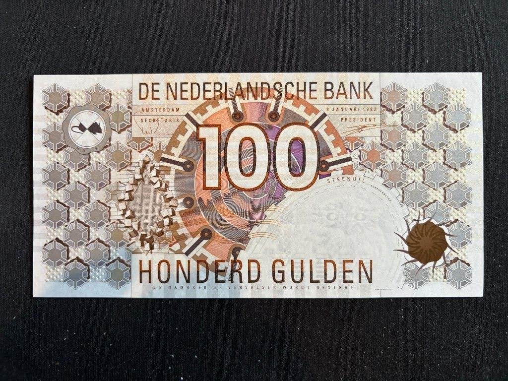 Prachtig 100 Gulden 1992 Steenuil, Verzenden, 100 gulden, Los biljet