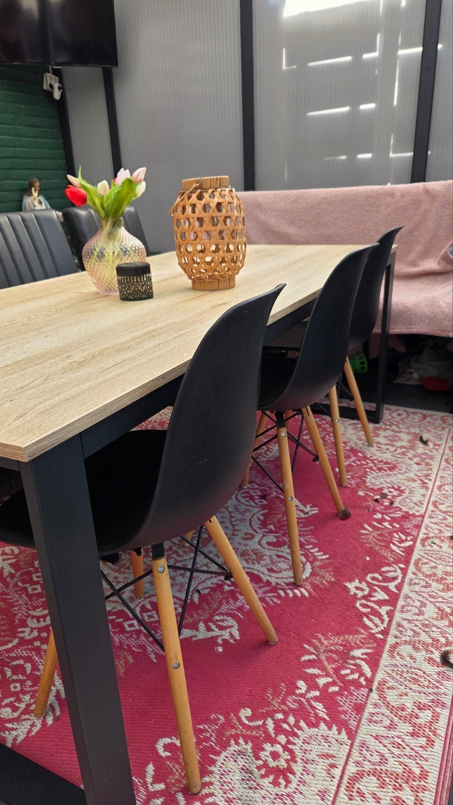 Eettafel met stoelen, Huis en Inrichting, Ophalen, Gebruikt, 50 tot 100 cm, Vijf personen of meer