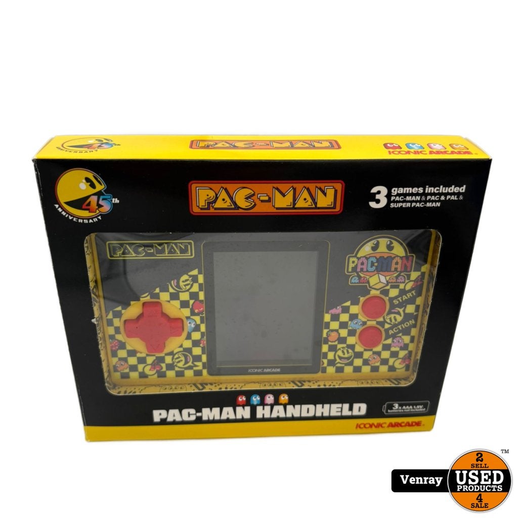 Iconic Arcade Pac-Man Handheld 3 Games | Nieuw, Flex Ltd., Gebruikt, https://flex.com/contact-us, Nobelstraat 10, 5807 GA Oostrum LB, Limburg, Nederland