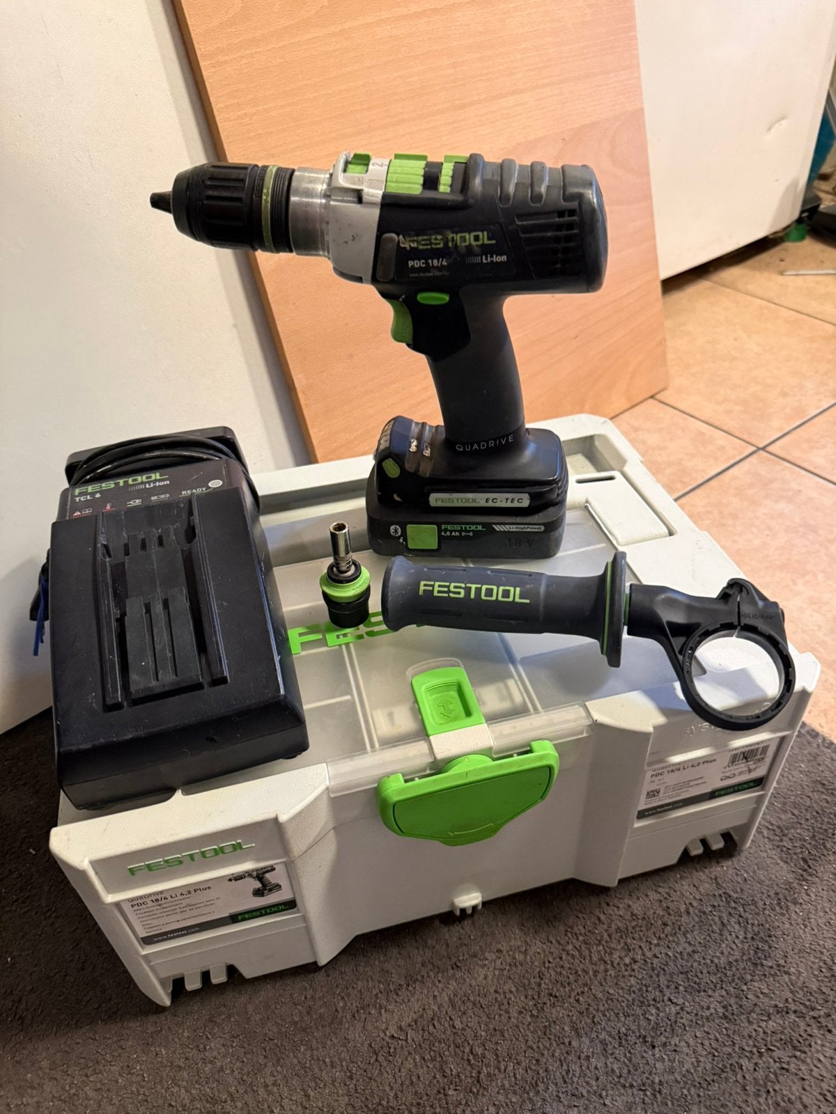 Te koop festool  PDC 18/4  set, Ophalen of Verzenden, Zo goed als nieuw, Boor- en Schroefmachine