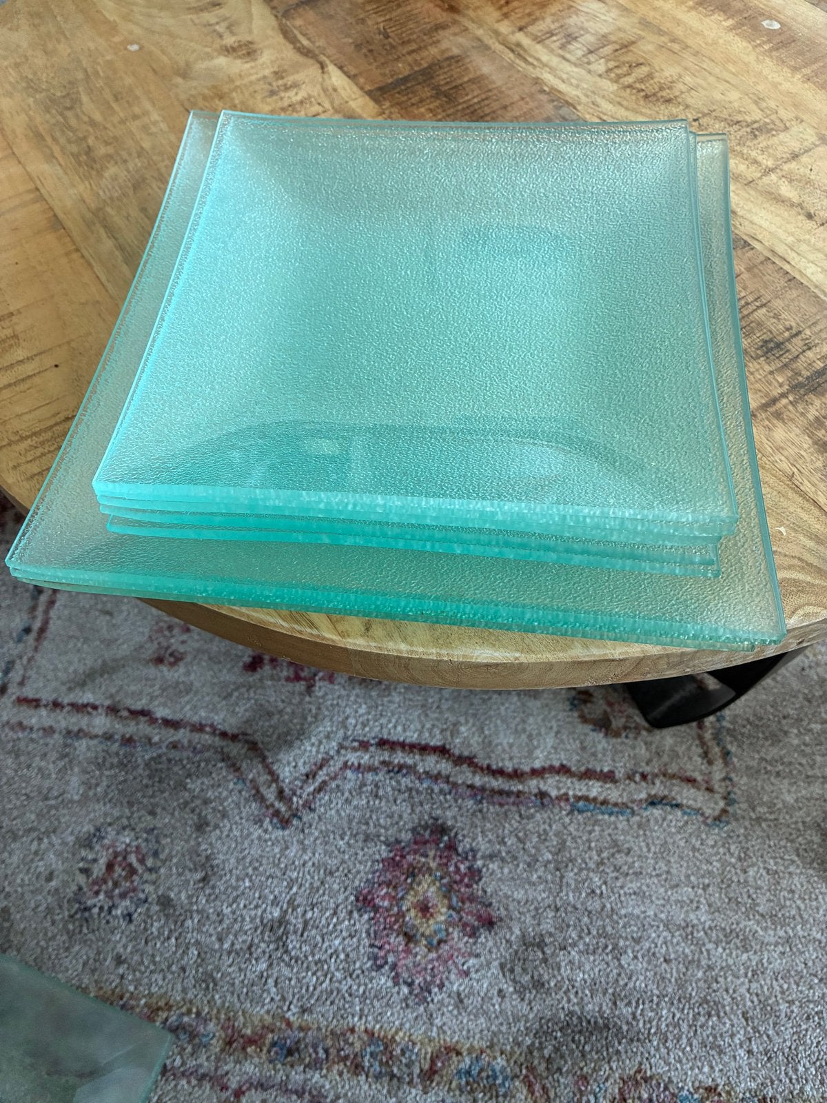 Glazen bordjes: 4 kleine en 6 grote, Ophalen, Gebruikt, Glas, Bord(en)