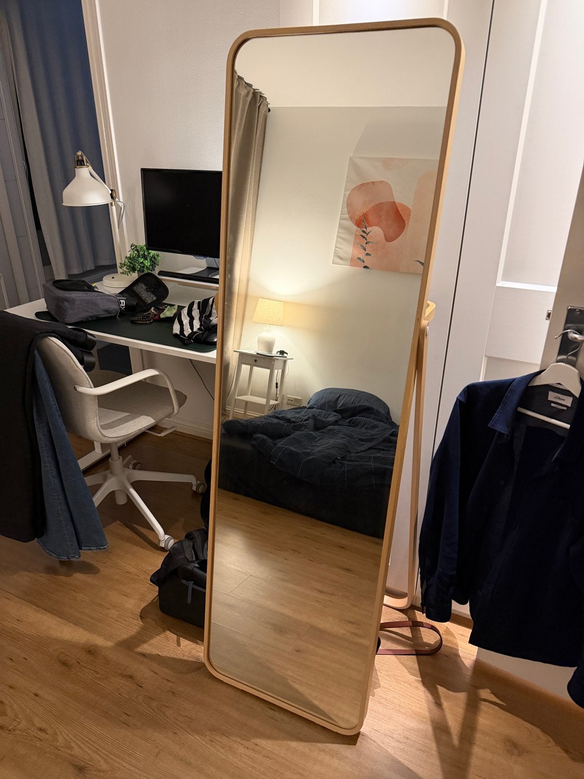 IKEA IKORNNES staande spiegel, 52x167cm, Antiek en Kunst, Ophalen, Rechthoekig, 50 tot 100 cm, 150 tot 200 cm