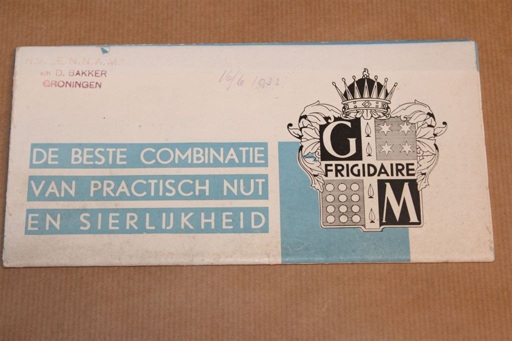 Zeldzame brochure - Frigidaire Koelkasten - 1932 !!, Ophalen of Verzenden, Zo goed als nieuw