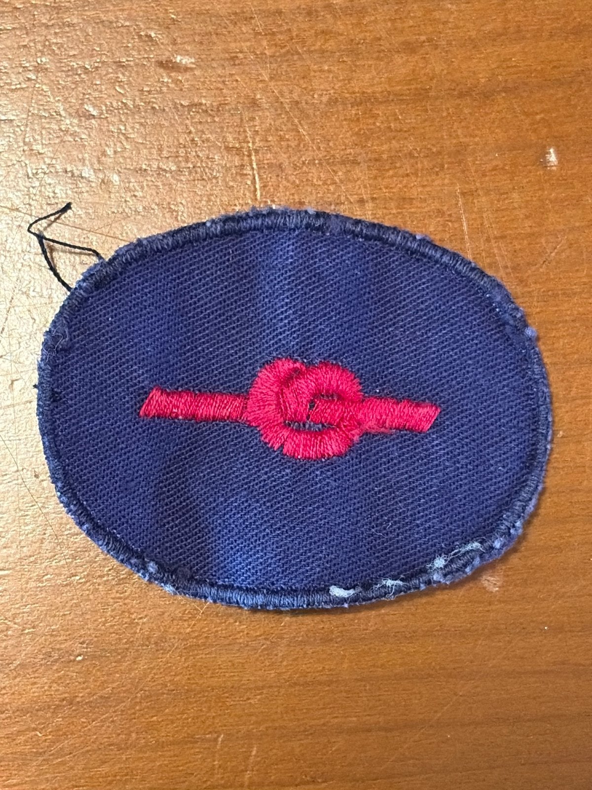 Vintage Scouting Knoop Patch - Blauw met Rode Knoop, Verzenden, Gebruikt