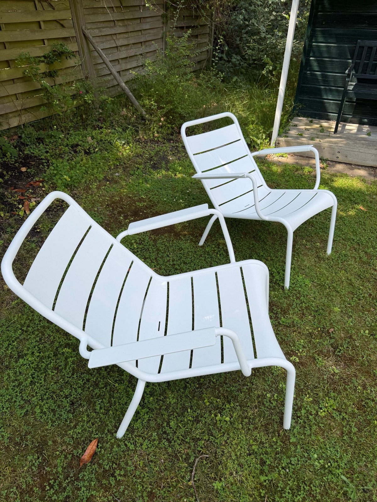 Set van 2 Fermob Luxembourg tuinstoelen wit, prijs per stuk, Tuin en Terras, Tuinstoelen, Gebruikt, Aluminium, Ophalen of Verzenden