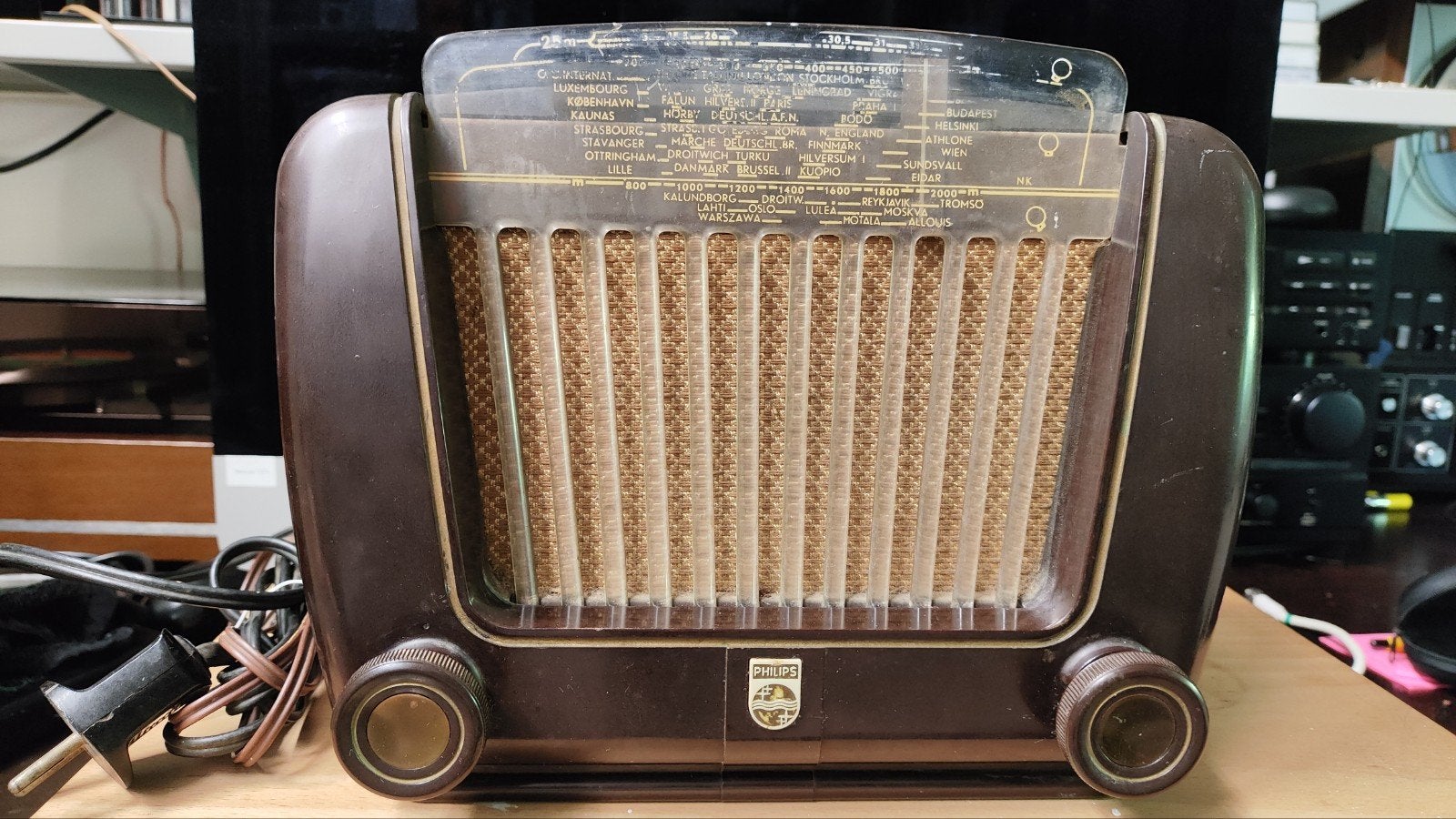Vintage Philips BX290U05 buizenradio - Klassieke radio, Ophalen of Verzenden, Gebruikt, Radio