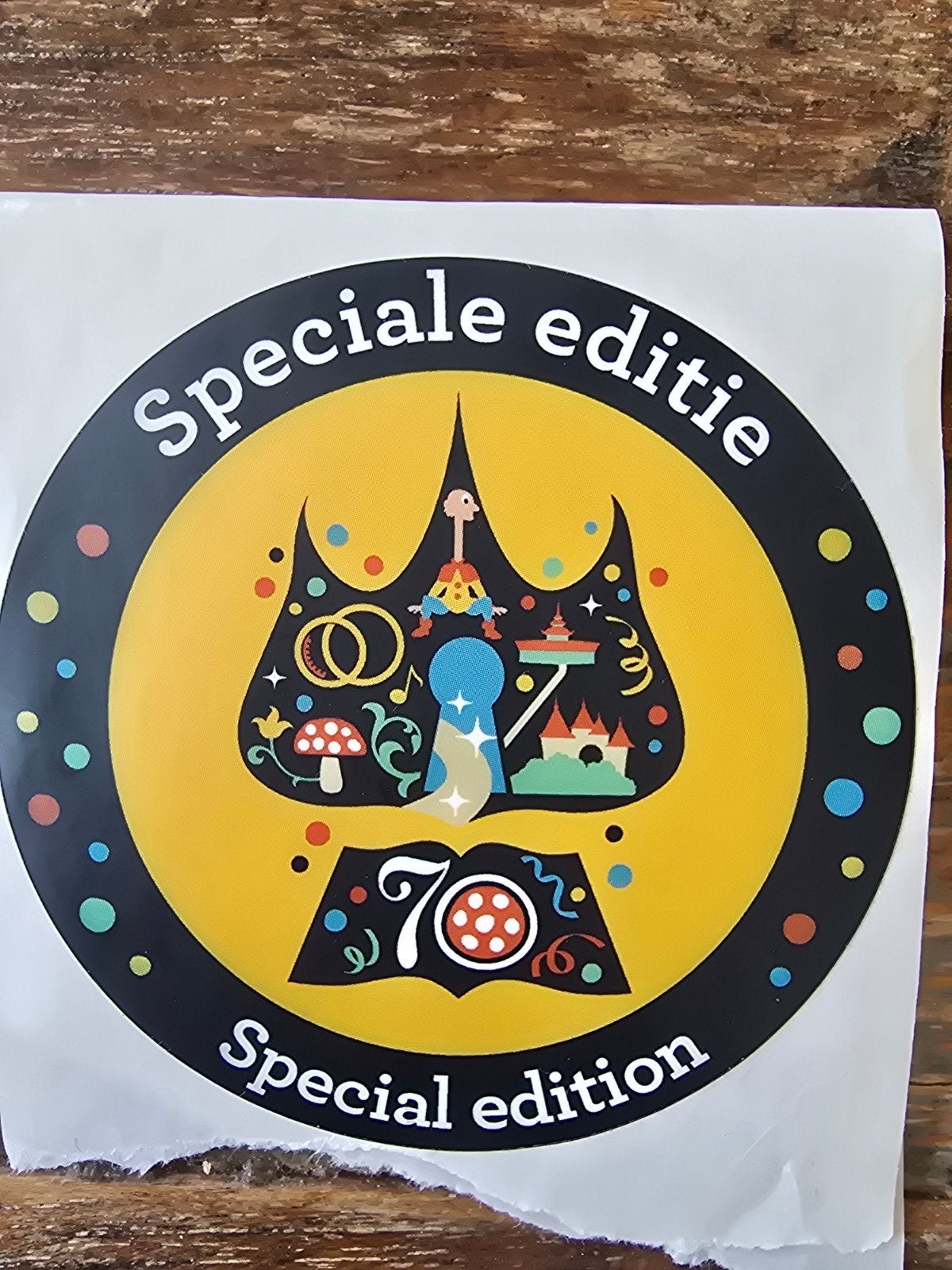 Efteling sticker 70 jarig jubileum - Speciale editie, Verzamelen, Efteling, Ophalen of Verzenden, Nieuw, Overige typen