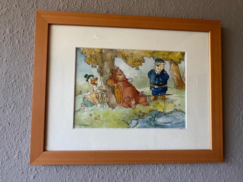 Tekening Ollie B Bommel, Ophalen, Gelimiteerde oplage, Aquarel, Figuren