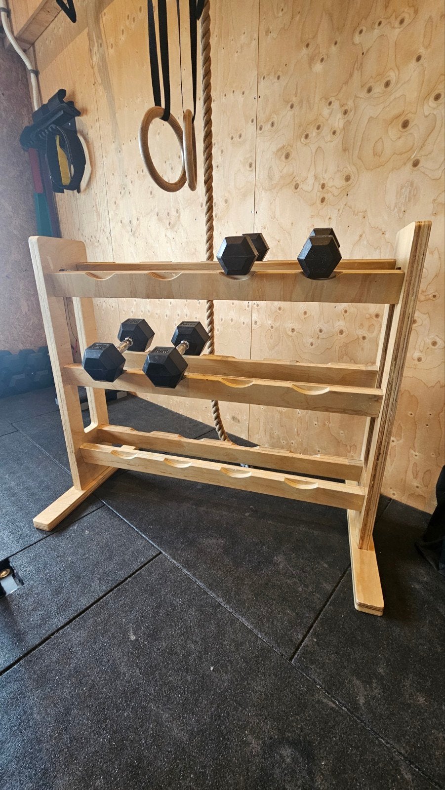 Houten Dumbbell Rek tbv. 6 dumbells, Ophalen, Nieuw, Armen, Dumbbell