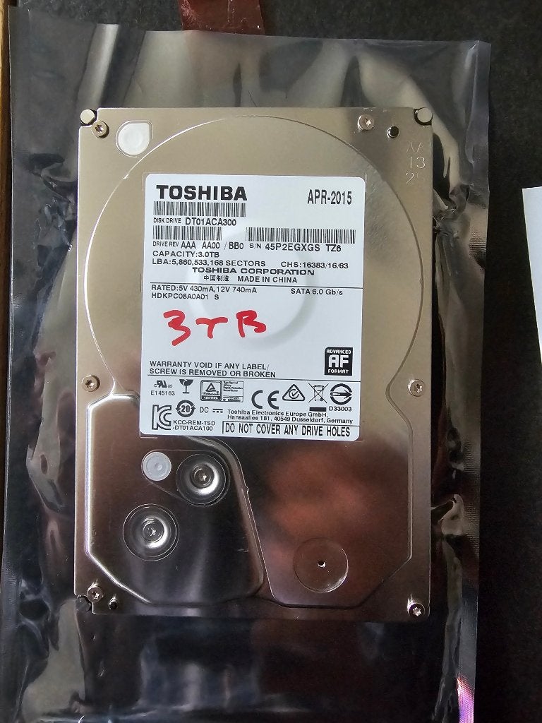 Toshiba 3TB SATA disk, type DT01ACA300, Intern, Toshiba, SATA, Ophalen of Verzenden