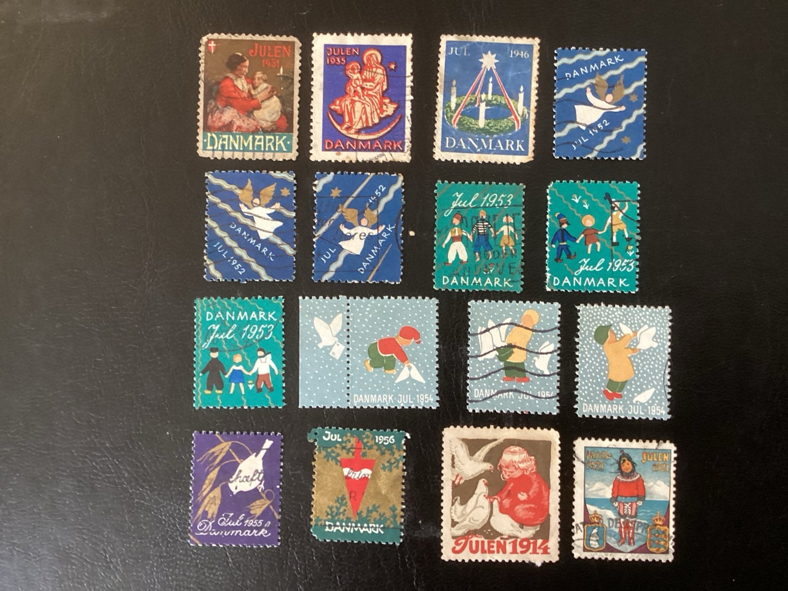 Deense Kerstzegels - Diverse Jaren (1914-1956), Ophalen of Verzenden, Overige landen, Gestempeld
