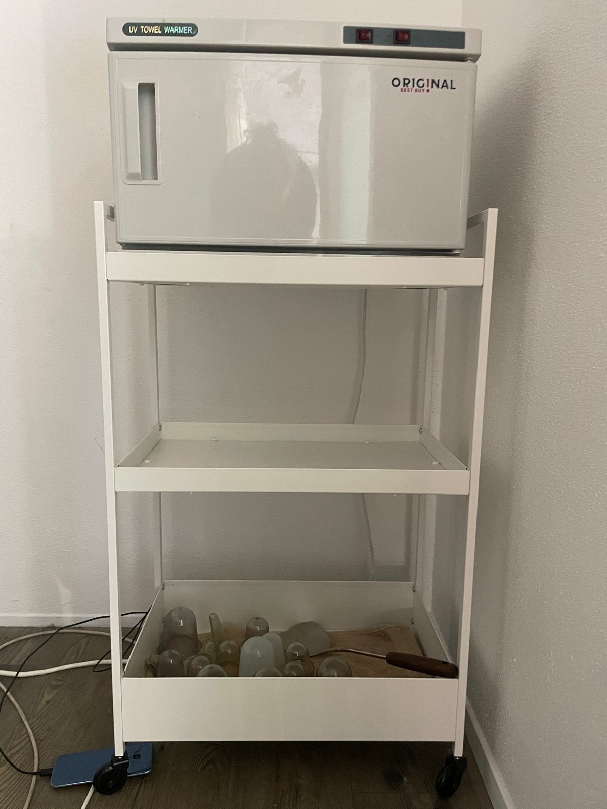 Witte trolley op wieltjes ikea, Ophalen, Zo goed als nieuw, Wit