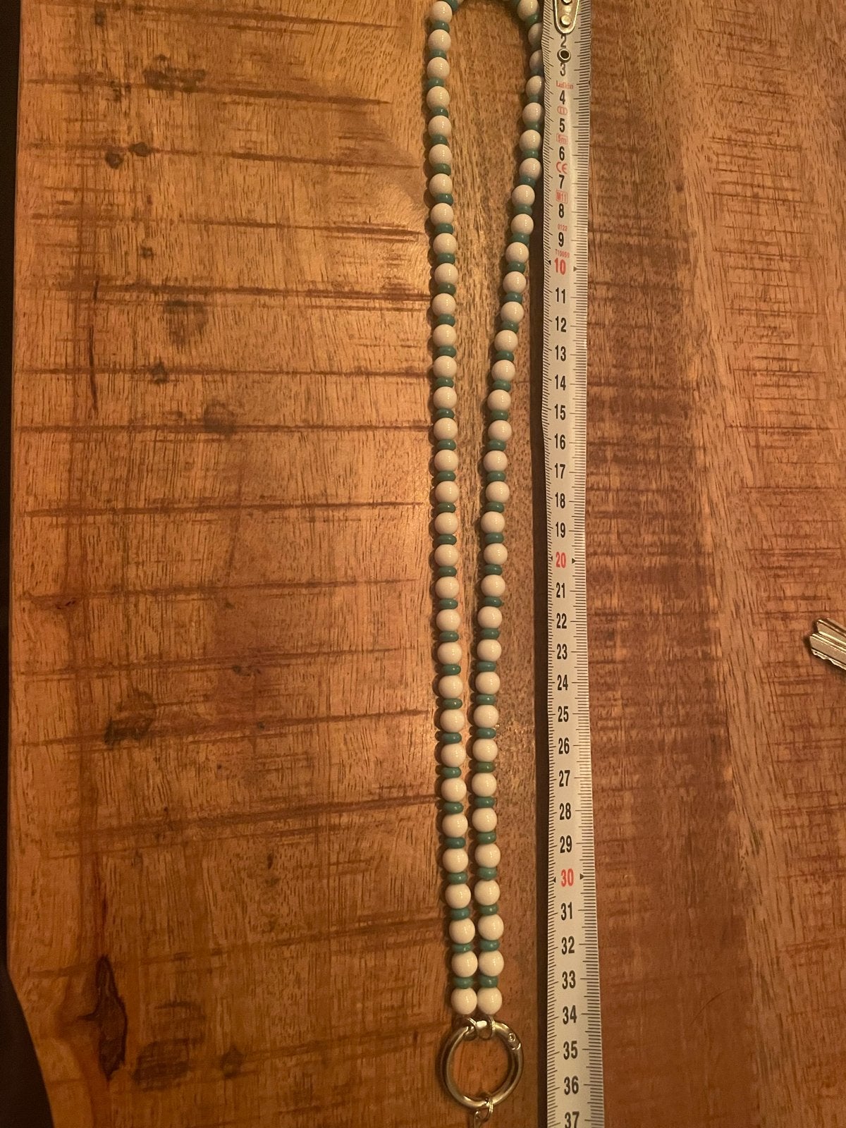 Stijlvolle kralen brilhouder ketting - Wit en mintgroen, Sieraden, Tassen en Uiterlijk, Kettingen, Ophalen of Verzenden, Nieuw